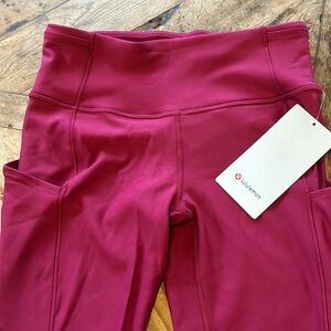 Size 8 women’s Lululemon pomegranate 28” N W/T athletic pants
